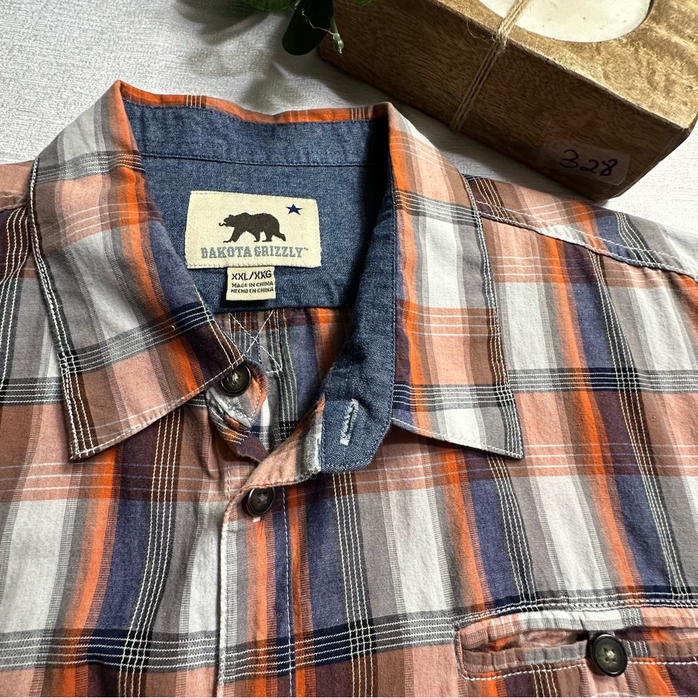Dakota Grizzly Casual Men's Short Sleeve Button-up Plaid Shirt XXL - Picture 3 of 10